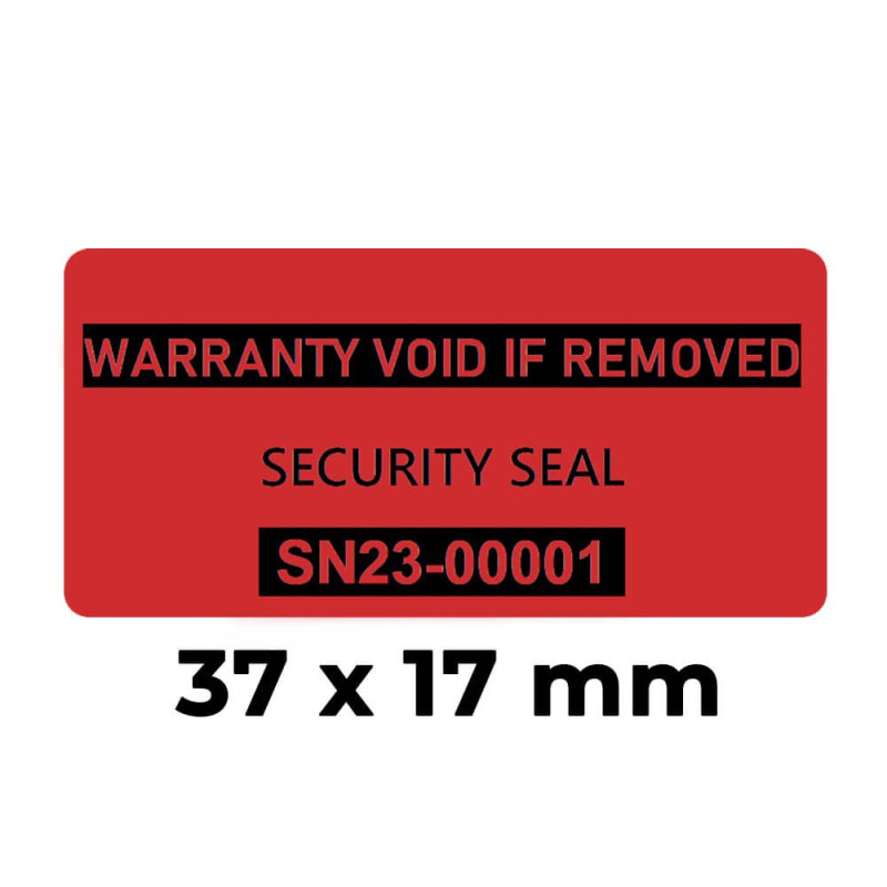 Adhesive protective sealing labels 37x17mm