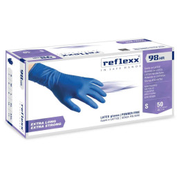 High Risk EXTRA LONG & STRONG latex gloves, powder free, 50 pcs.