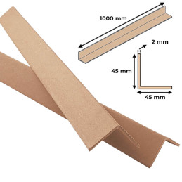 Уголок картонный защитный 1000мм/2мм (Г-образная форма 45х45мм)