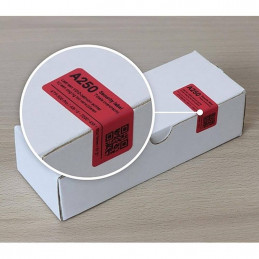 Adhesive protective sealing labels - Red (C) 37x17mm