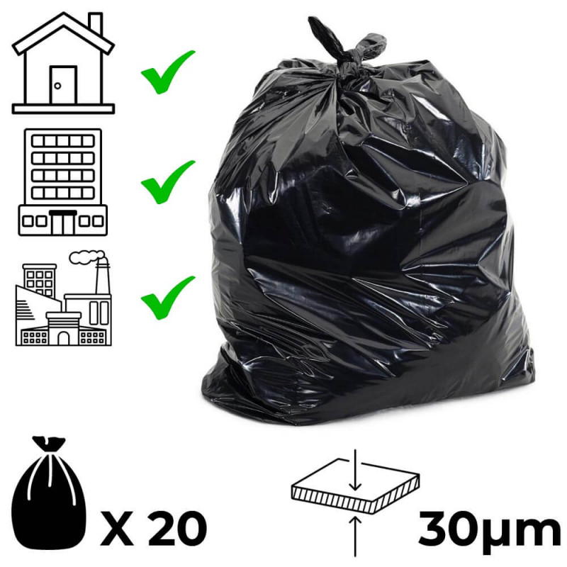 Мешки для мусора 100л - 20 шт.