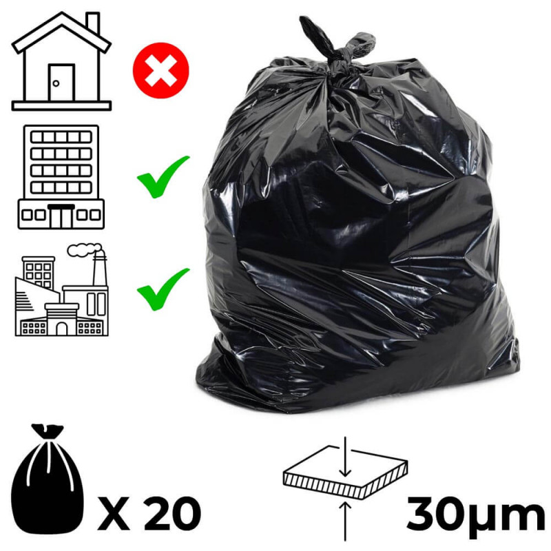 Мешки для мусора 120л - 20 шт.