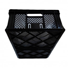 Plastic crate 600x400x200mm BLACK (With perforation)