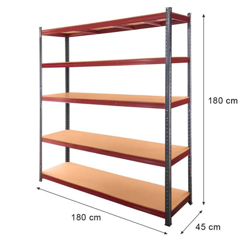 Shelf racks 180x180x45cm (5 shelves)
