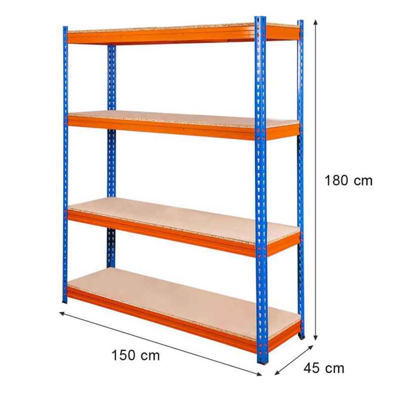 Industrial shelf racks 180x150x45cm (4 shelves)