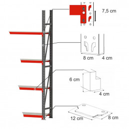 Modular shelf rack FORTIS (Add-on module) 200x158,5x50cm