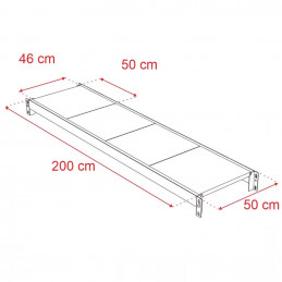 Modular shelf rack FORTIS (Add-on module) 240x208,5x50cm