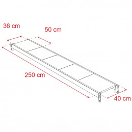Modular shelf rack FORTIS (Add-on module) 200x258,5x40cm