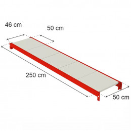 Shelf for FORTIS rack 250x50cm