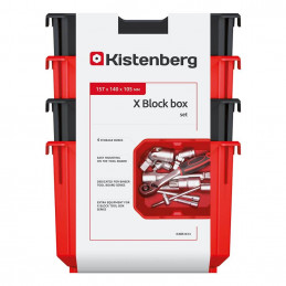 Plastikinių dėžučių rinkinys X BLOCK - KXBS1614 157x140x105mm 4 vnt.