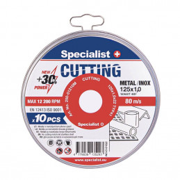 Metal cutting disks 125x1x22 mm 10 pcs. SPECIALIST+
