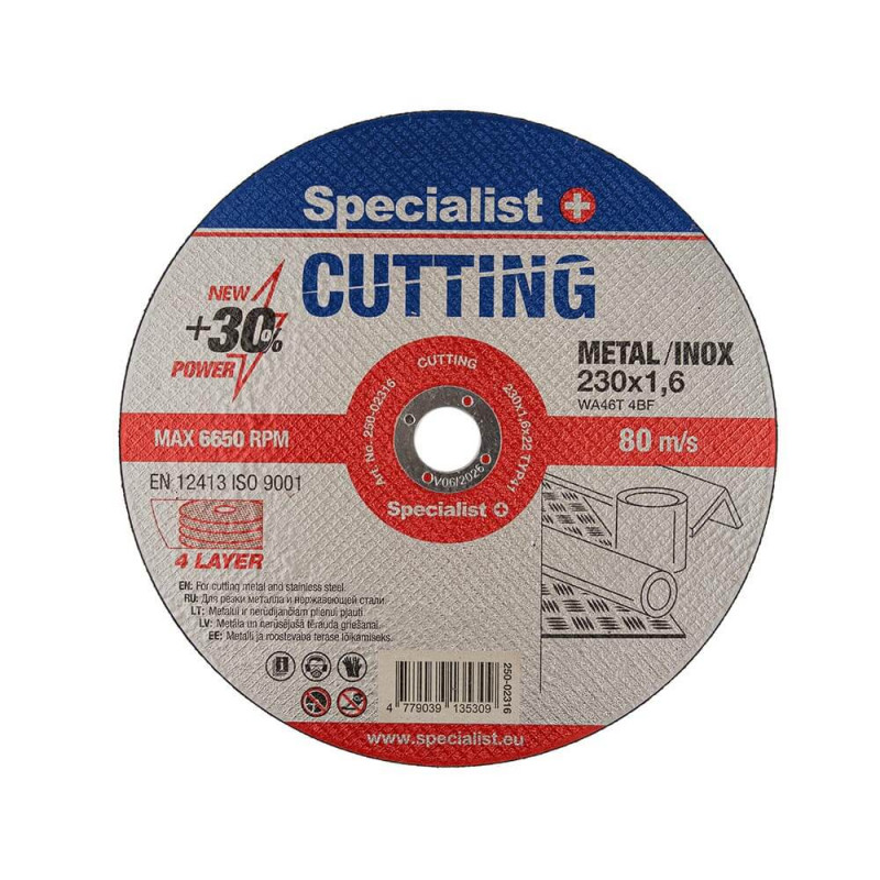 Metal cutting disc 230x1.6x22mm SPECIALIST+