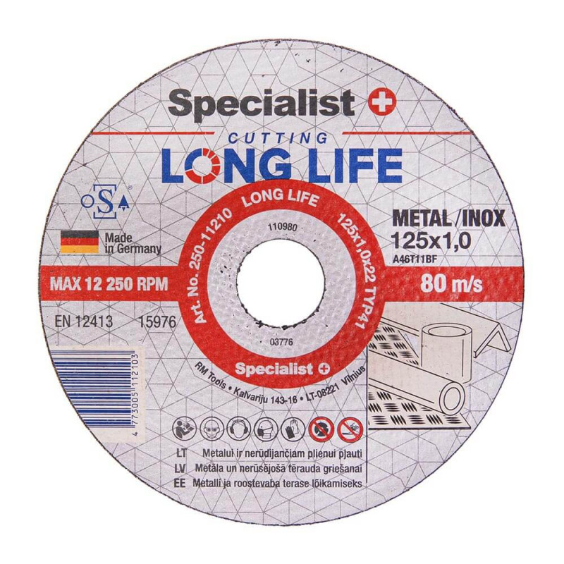 Metal cutting disc 125x1x22mm SPECIALIST+ Long-Life