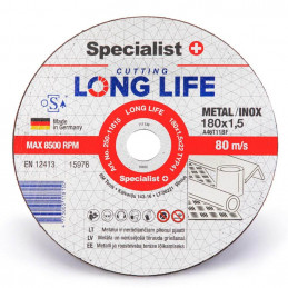 Диск отрезной по металлу 180x1.5x22мм SPECIALIST+ Long-Life