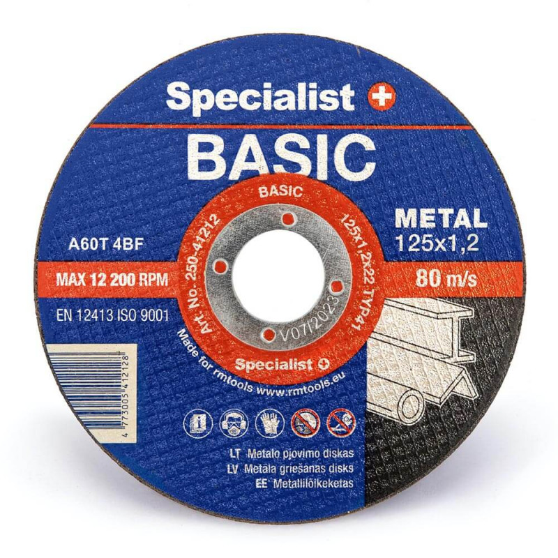 Metalo pjovimo diskas 125x1.2x22mm SPECIALIST+ BASIC