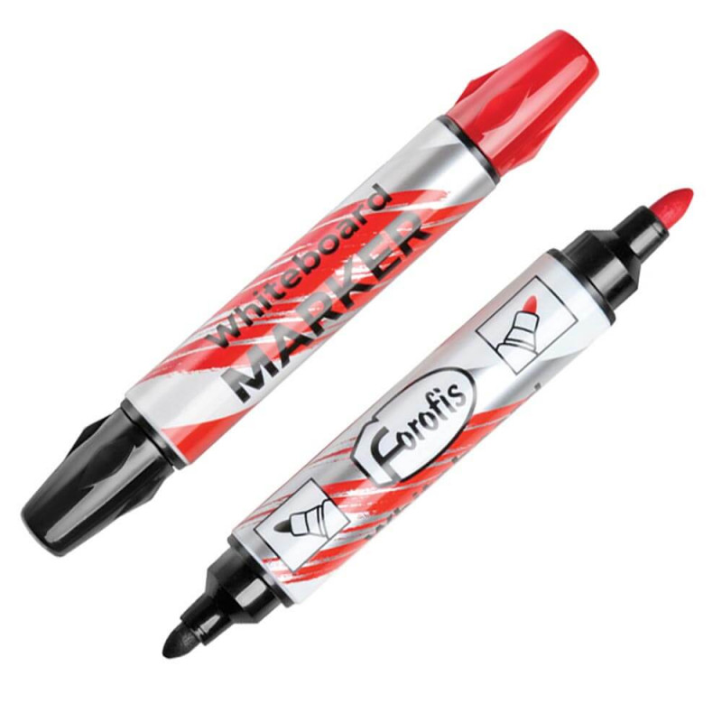Двусторонний маркер для доски FOROFIS 91265 - Черный & Красный, 3 мм