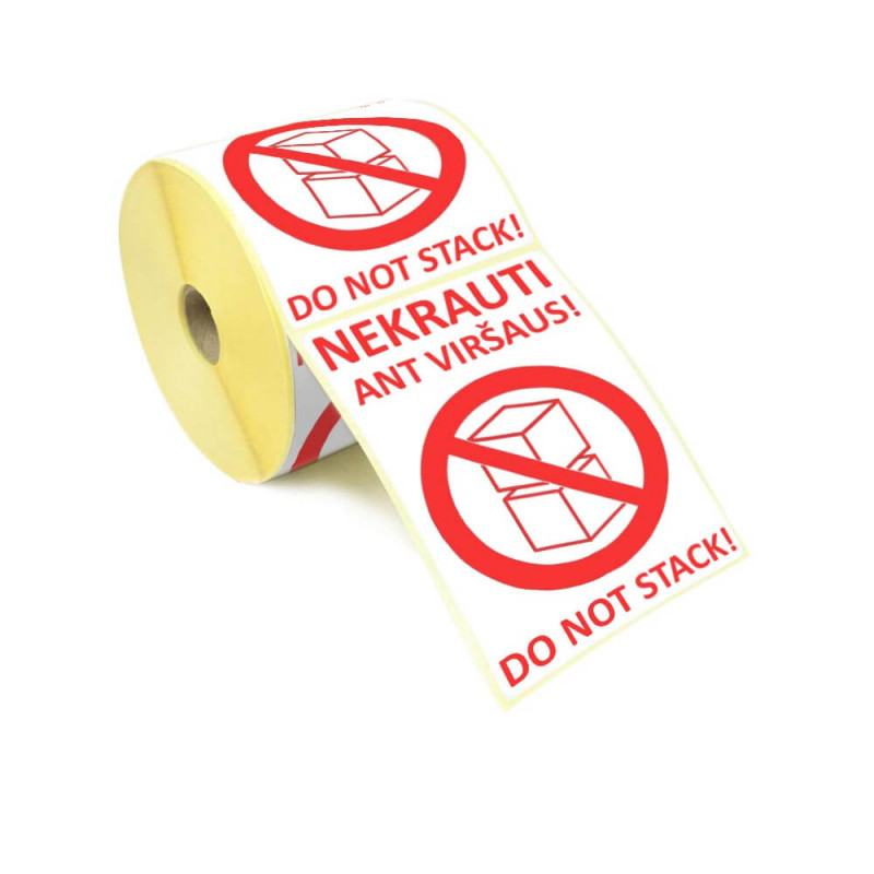 Adhesive label 100x150mm - DO NOT STACK! 50pc.