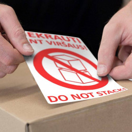 Adhesive label 100x150mm - DO NOT STACK! 50pc.