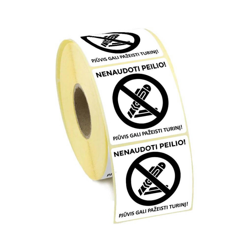 Adhesive label 58x59mm - Nenaudoti peilio! 100pc.