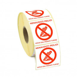 Adhesive label 58x59mm - Nenaudoti peilio! 100pc.